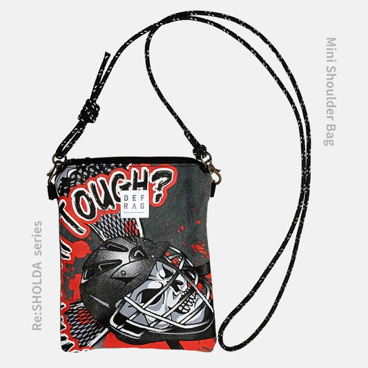 【販売終了】Re:SHOLDA|ファスナー付きリメイクミニショルダー(ドクロ×ラクロス)DEFRAG《JU-54-25》