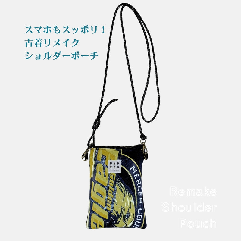 Re:SHOLDA|一点モノ・古着リメイク 縦型ショルダーポーチ(スマホバッグ・サコッシュ)《MA-12-25》