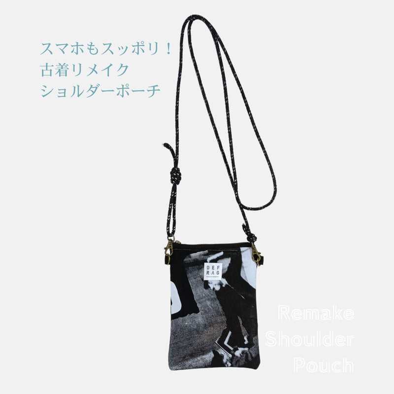 Re:SHOLDA|古着リメイク ファスナー付きミニショルダー(シネマ系スウェット) 一点モノ 男女兼用