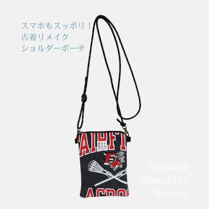 Re:SHOLDA|古着リメイク ファスナー付きミニショルダー(ラクロススウェット) 一点モノ 男女兼用