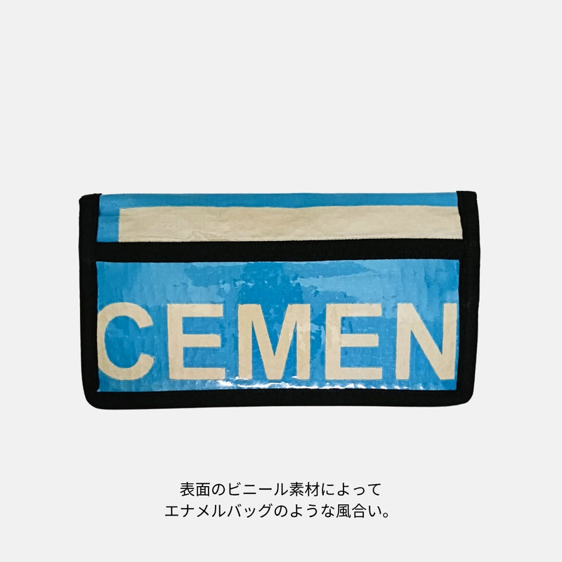 アップサイクルウォレット(スカイブルー×ホワイト)長財布《JU-17-25》