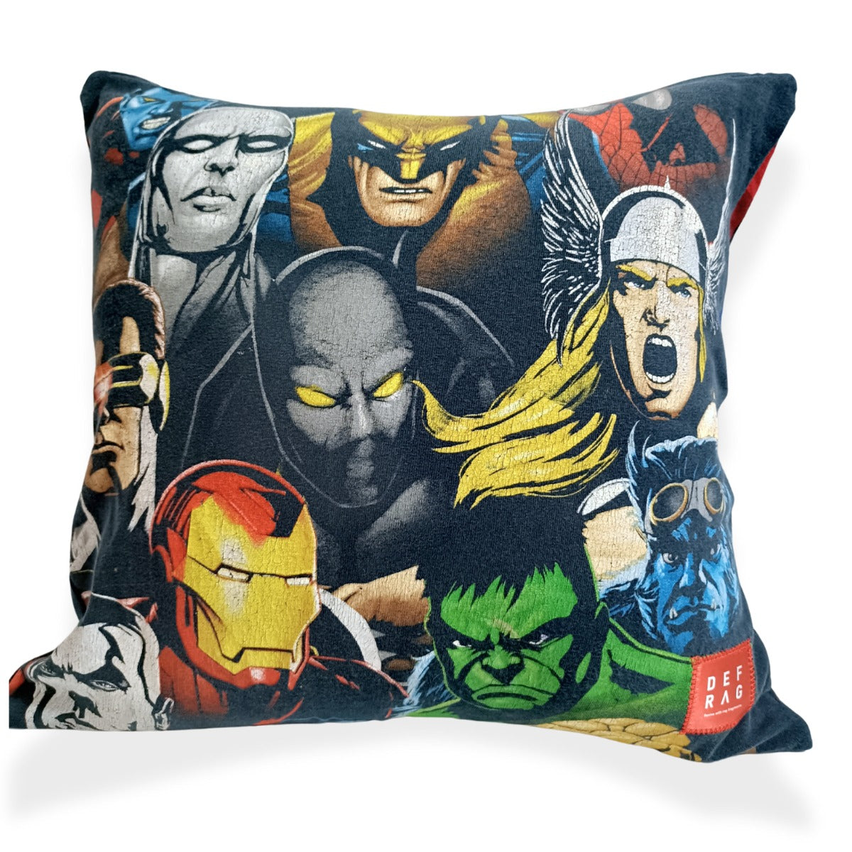【カバー&クッションセット】 アベンジャーズ古着リメイククッションDEFRAG:MARVEL