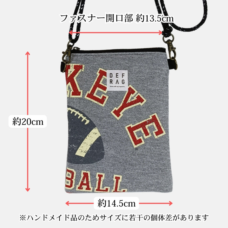 Re:SHOLDA|古着リメイク ファスナー付きミニショルダー(ラグビースウェット) 一点モノ 男女兼用