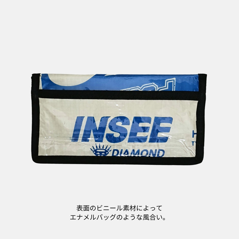 アップサイクルウォレット(ブルー×アイボリー)長財布《JU-15-25》