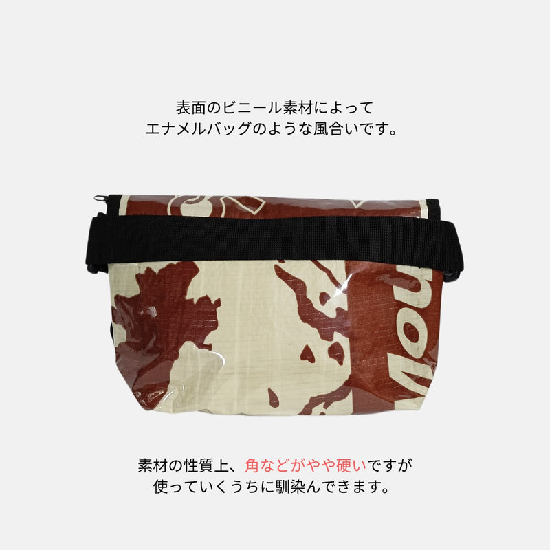 《イカリ柄》A5対応セメント袋リメイクミニショルダーバッグ/アップサイクル