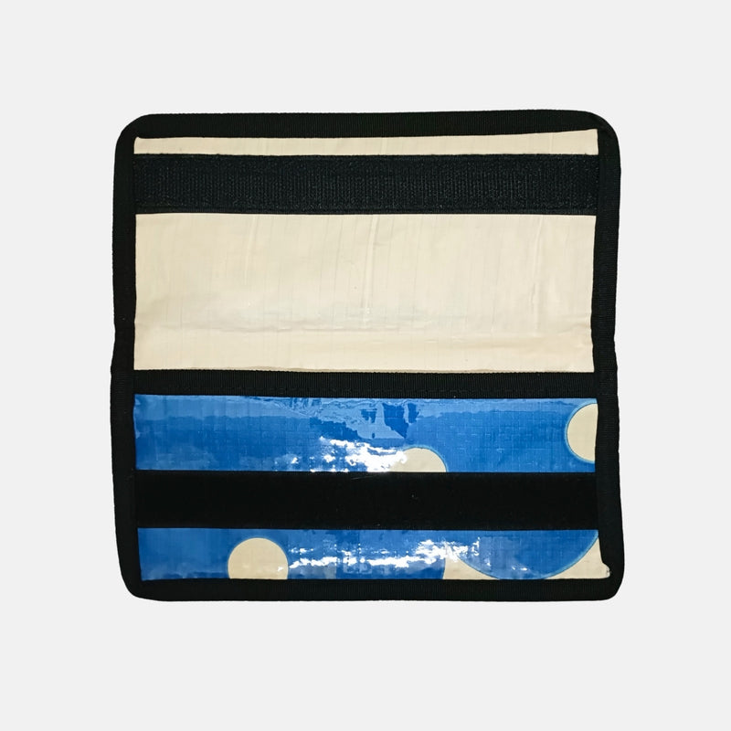 アップサイクルウォレット(ブルー×ベージュ)長財布《JU-10-25》