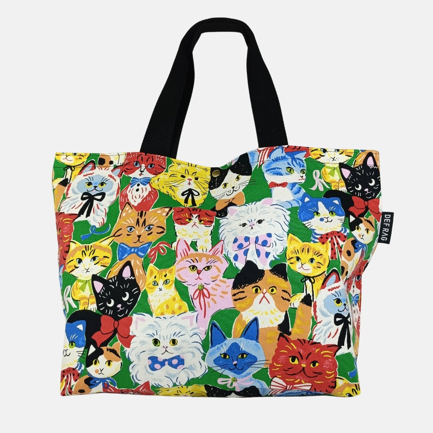 【新品】猫柄トートバッグ:ねこまみれ/ねこばなな