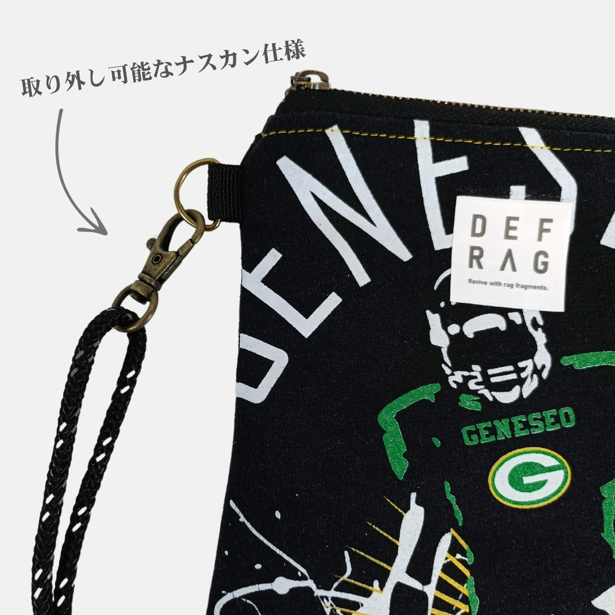 Re:SHOLDA|古着リメイク ファスナー付きミニショルダー(アメフトスウェット) 一点モノ 男女兼用