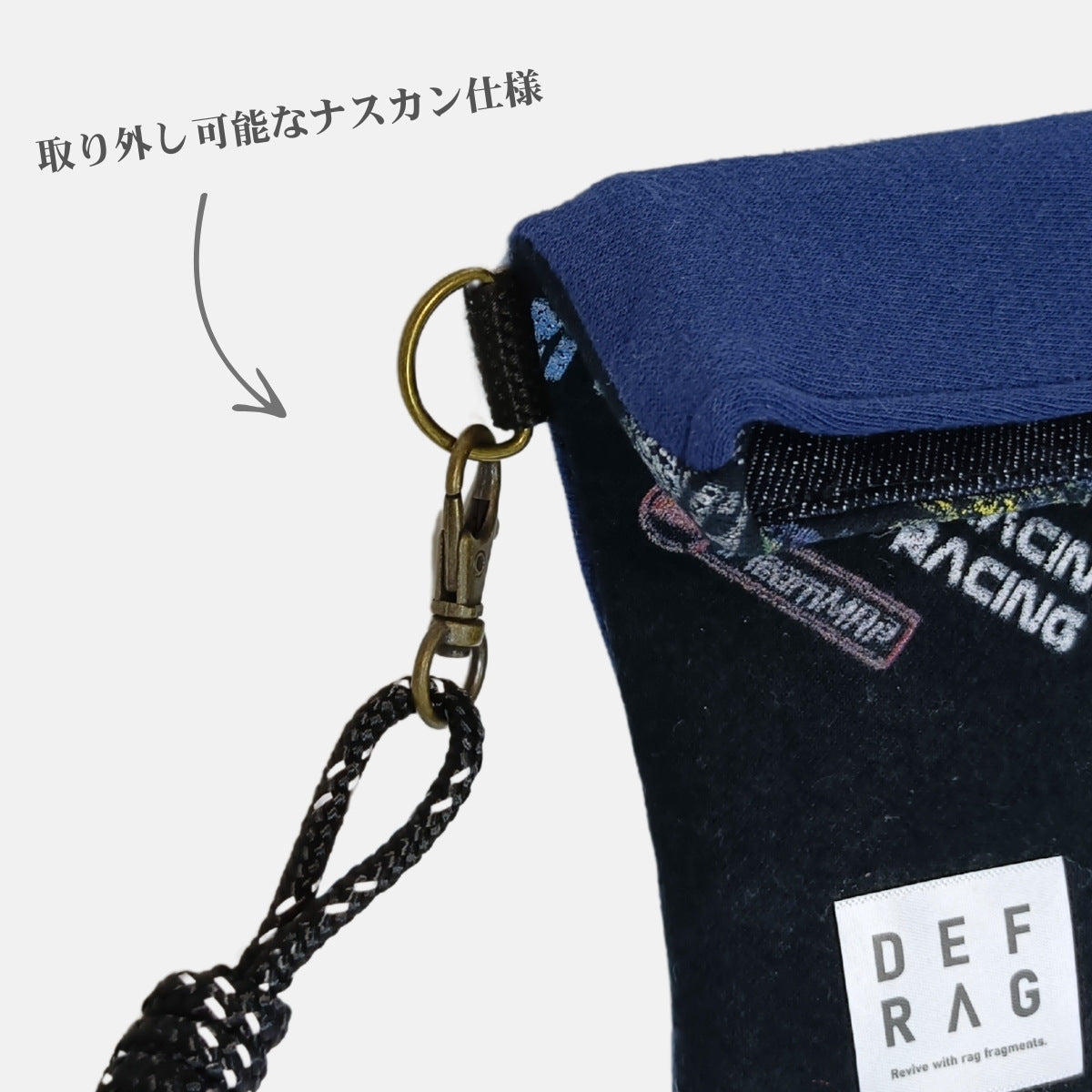 Re:FLAP|折返しサコッシュ(スポーツ系スウェット)古着リメイク・一点モノ 男女兼用