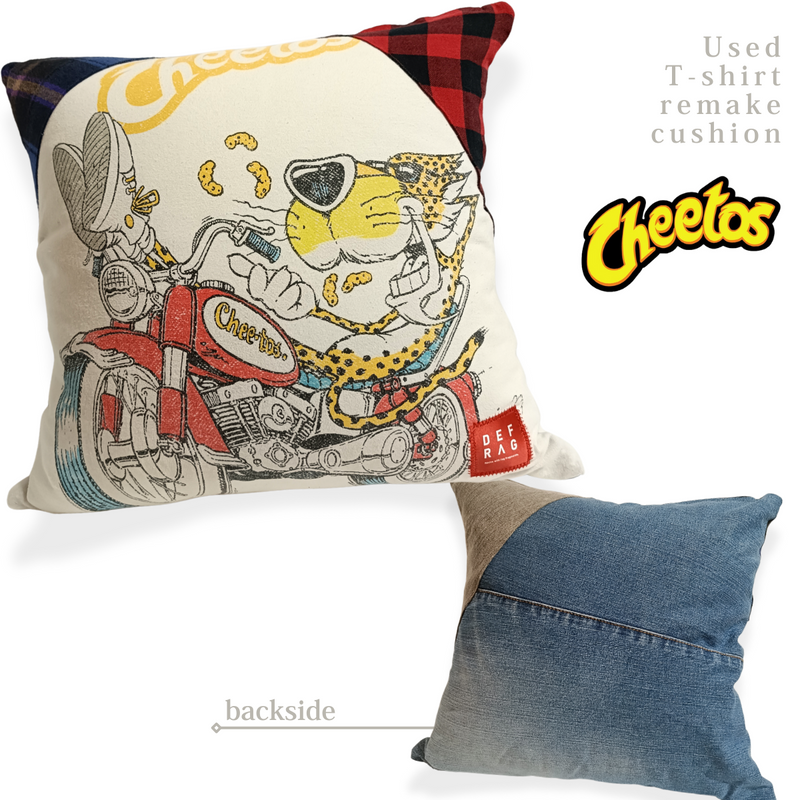 【カバー&クッションセット】チートス古着リメイククッション DEFRAG :Cheetos