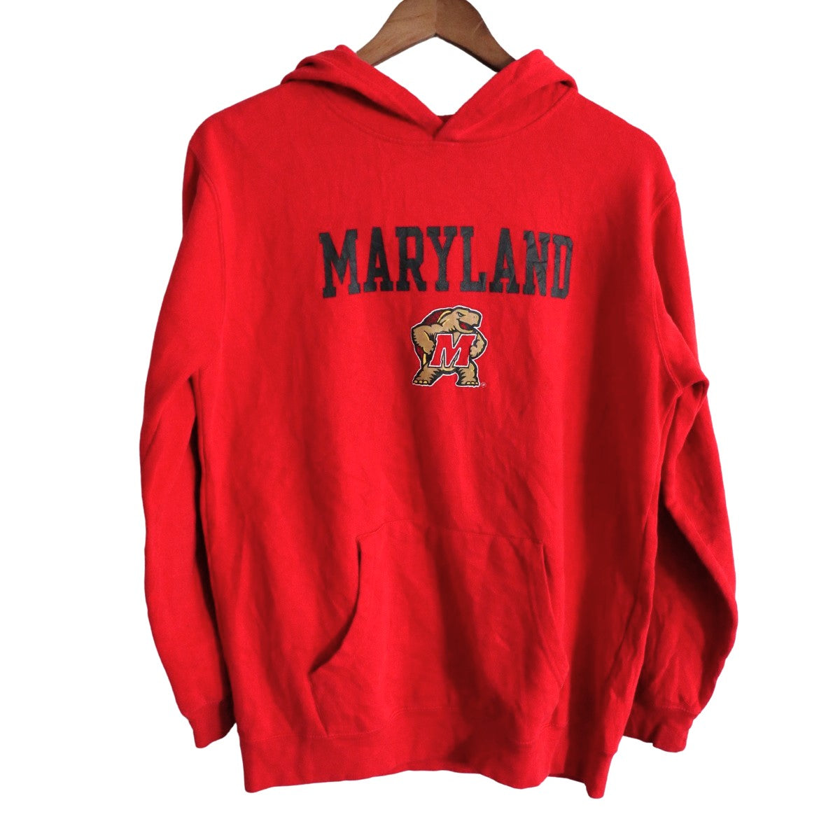 Adidas 裏起毛パーカー レッド：Maryland Terrapinsフットボールチーム