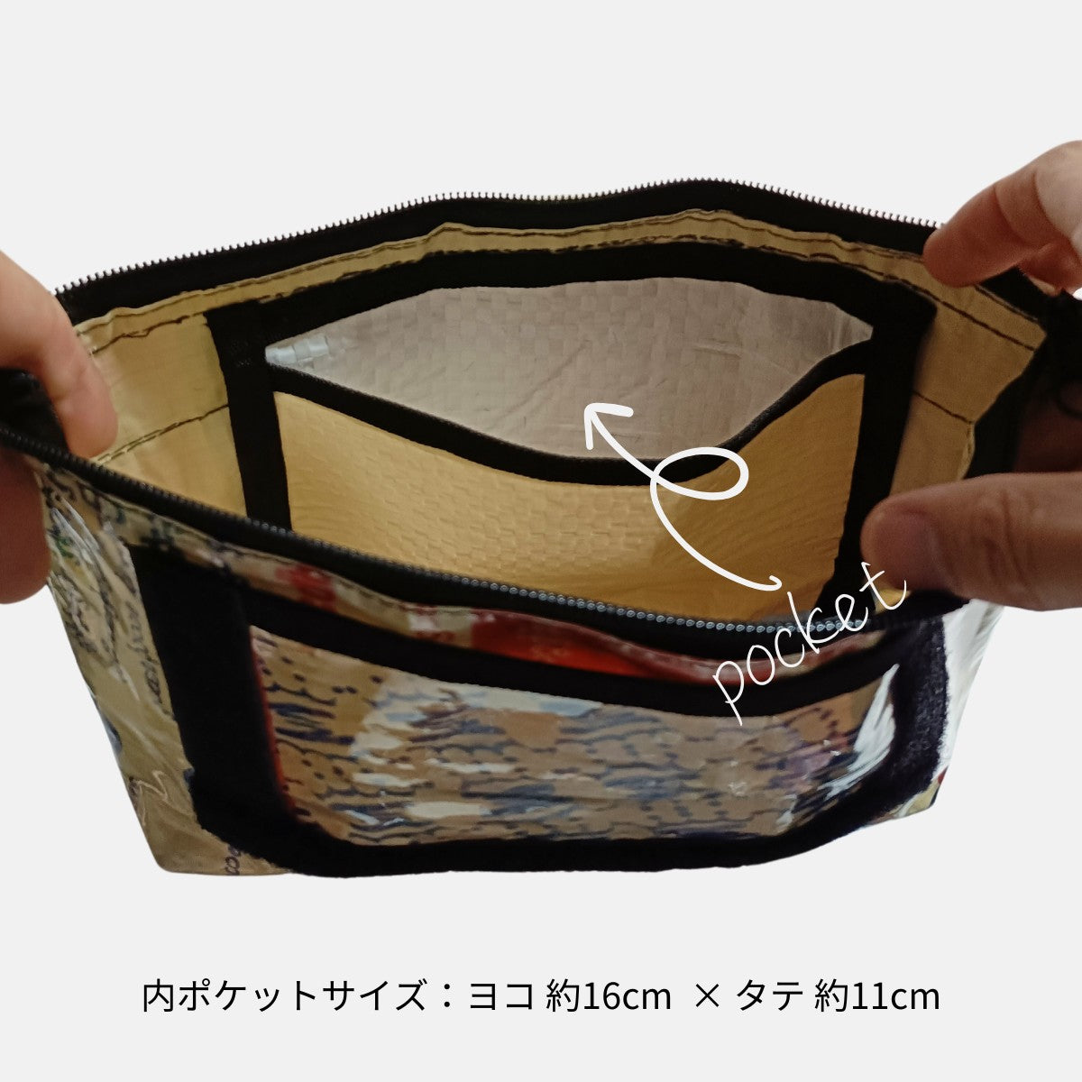 《SCG柄》A5対応セメント袋リメイクミニショルダーバッグ/アップサイクル