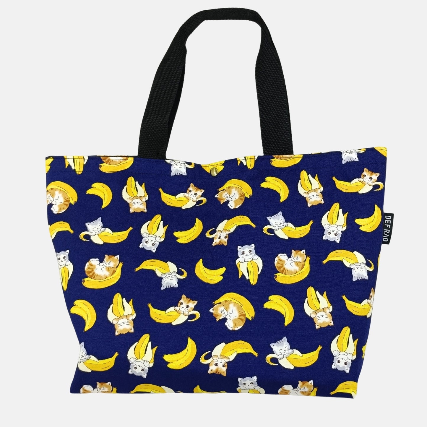 【新品】猫柄トートバッグ：ねこまみれ／ねこばなな