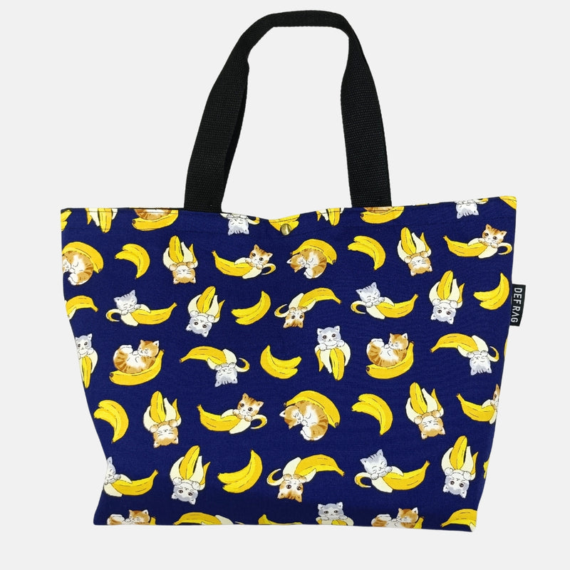 【新品】猫柄トートバッグ：ねこまみれ／ねこばなな