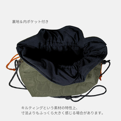 販売終了：猫キルティング巾着ショルダー