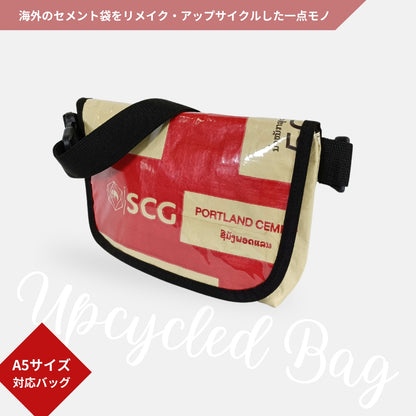 《SCG柄》A5対応セメント袋リメイクミニショルダーバッグ/アップサイクル