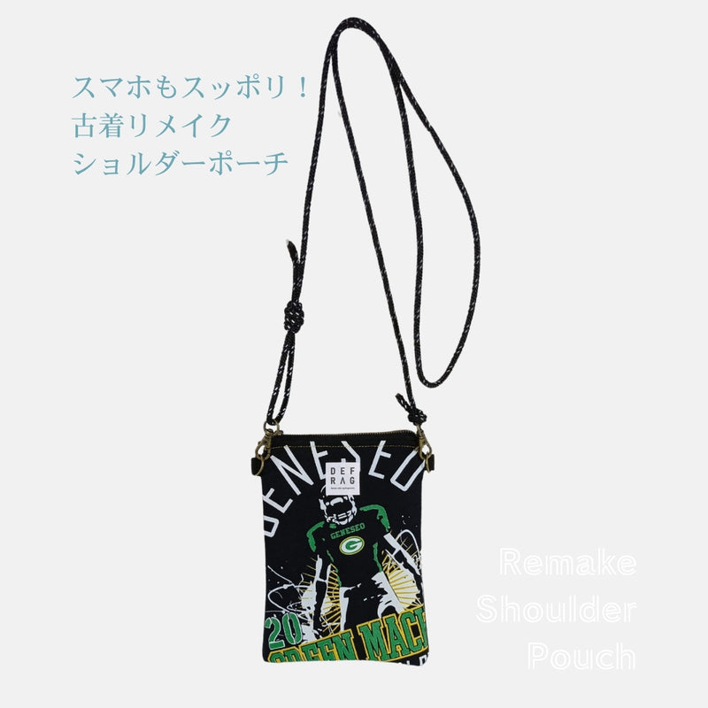 Re:SHOLDA｜古着リメイク ファスナー付きミニショルダー（アメフトスウェット） 一点モノ 男女兼用