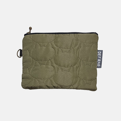 猫キルティングふっくらポーチ（フラットタイプ）