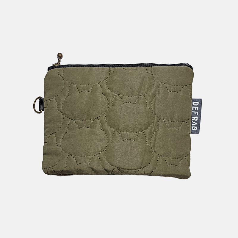 猫キルティングふっくらポーチ（フラットタイプ）