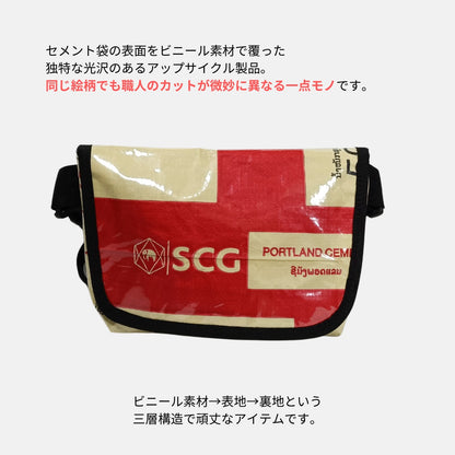 《SCG柄》A5対応セメント袋リメイクミニショルダーバッグ/アップサイクル