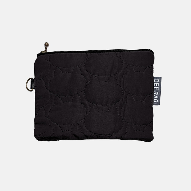 猫キルティングふっくらポーチ（フラットタイプ）