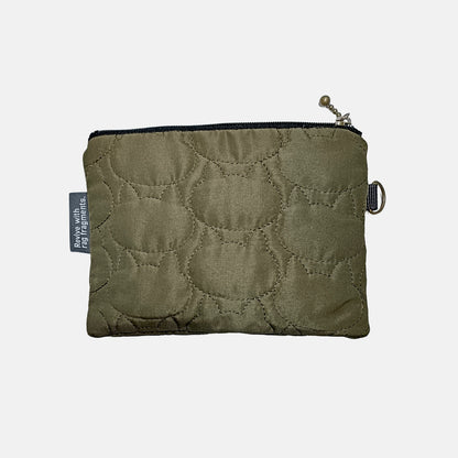 猫キルティングふっくらポーチ（フラットタイプ）