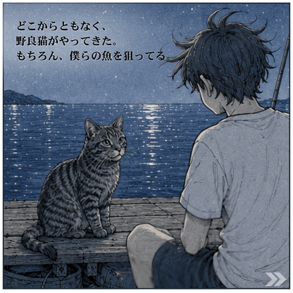 【予約限定デザイン】夏の夜、海と野良猫。