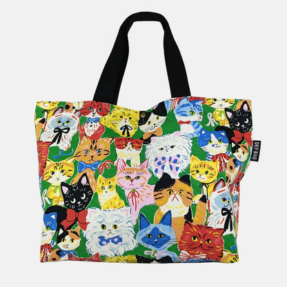 【新品】猫柄トートバッグ：ねこまみれ／ねこばなな