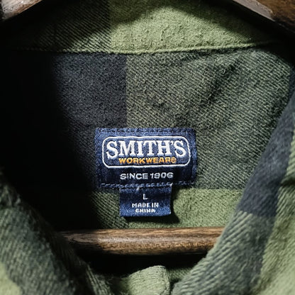 DEFRAG 一点モノ リメイク：パッチワークネルシャツ/SMITH'S WORKWEAR