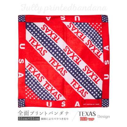 【TEXAS】全面総柄バンダナ／個性派デザイン《新品》