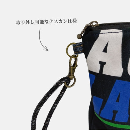 Re:SHOLDA｜古着リメイク ファスナー付きミニショルダー（ラクロス） 一点モノ 男女兼用