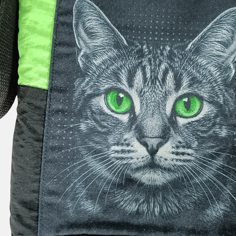 【一点物】猫グラフィック×リメイクナイロン A4ショルダーバッグ