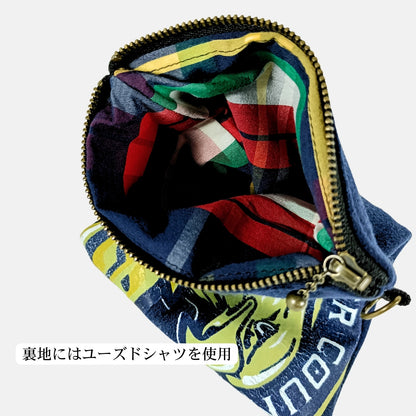 Re:SHOLDA｜一点モノ・古着リメイク 縦型ショルダーポーチ（スマホバッグ・サコッシュ）《MA-12-25》