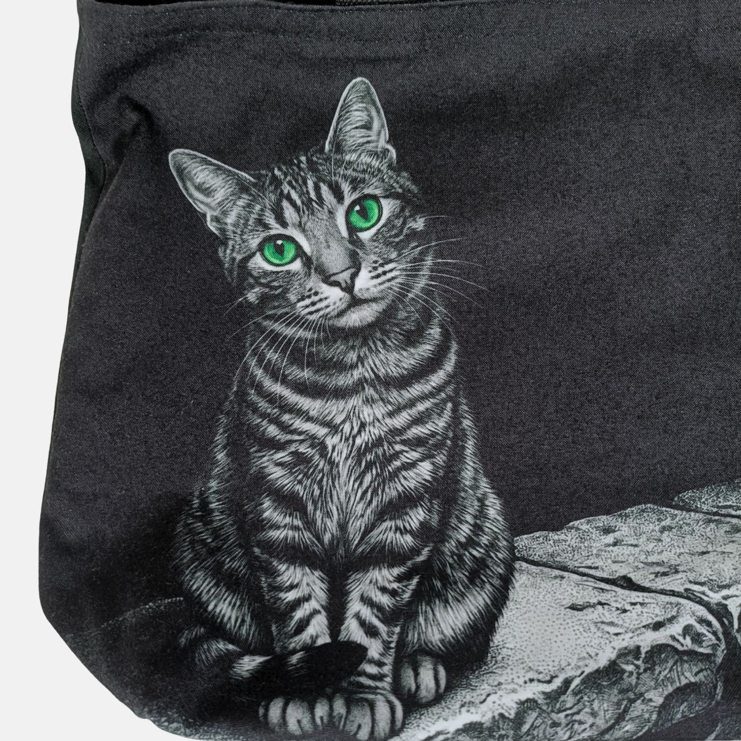 塀の上の猫：グラフィックキャット ポリ帆布トート