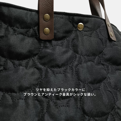 販売終了：猫柄ステッチ入り中綿キルティングミニバッグ