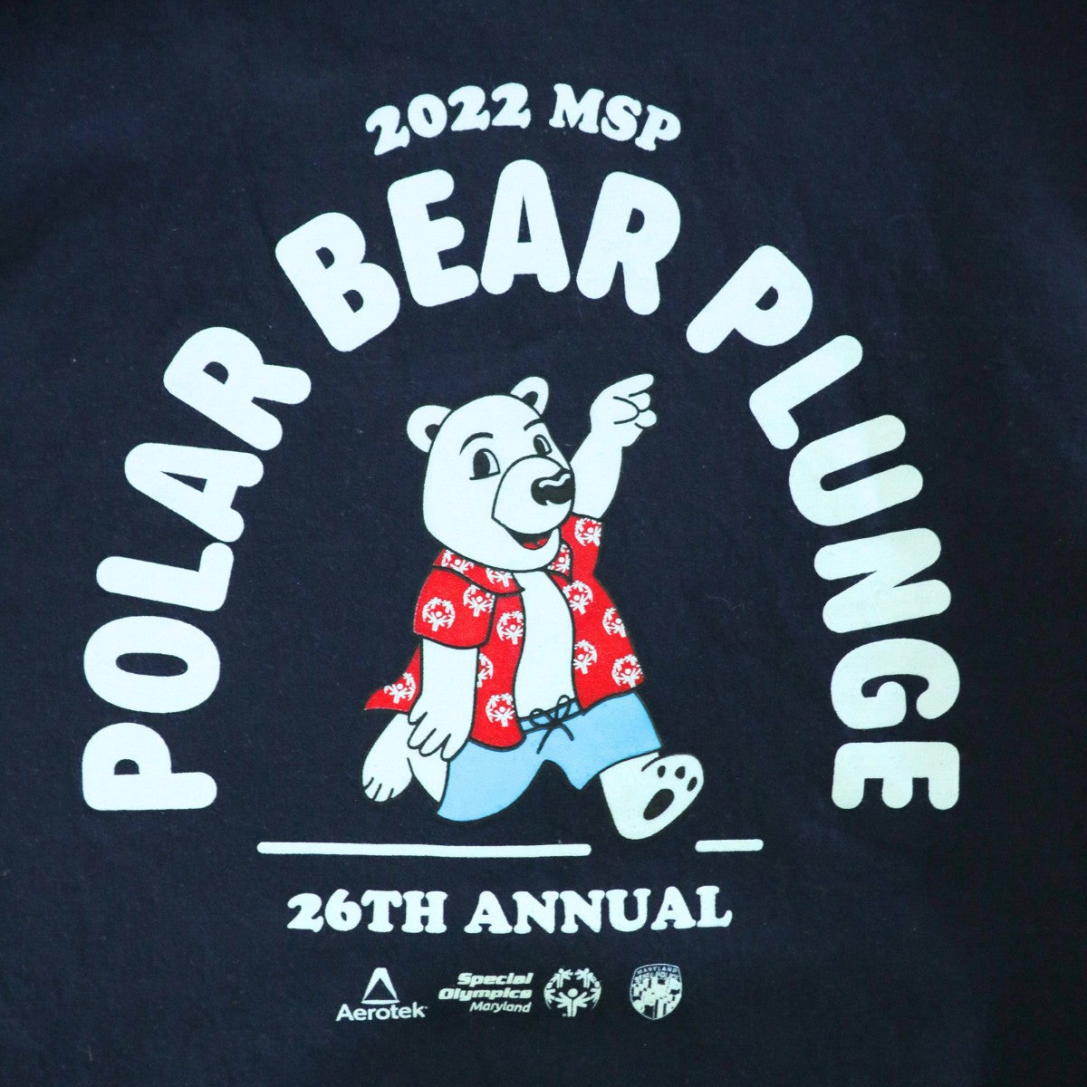 古着POLAR BEAR PLUNGEクマキャラ両面プリントスウェット