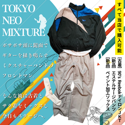 90s REEBOK 旧タグ 刺繍タグ ナイロンジャケット:リーボック 90s REEBOK 旧タグ 刺繍タグ ナイロンジャケット:リーボック