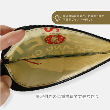 B6サイズ フラットポーチ｜一点モノ・セメント袋リメイクアップサイクル《MY-49-25》