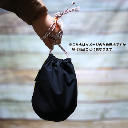 CORON - ネコ柄 巾着ショルダー：ねこまみれ／ねこばなな