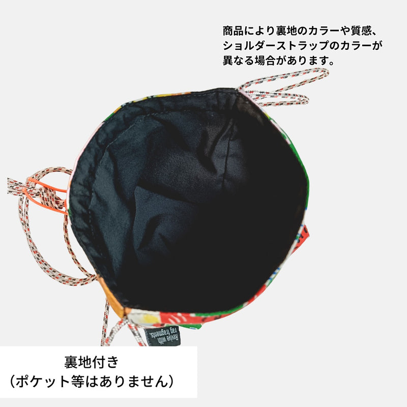 CORON - ネコ柄 巾着ショルダー：ねこまみれ／ねこばなな